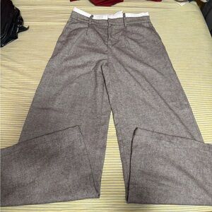 SHEIN Men's Brown and Cream Dress Pants